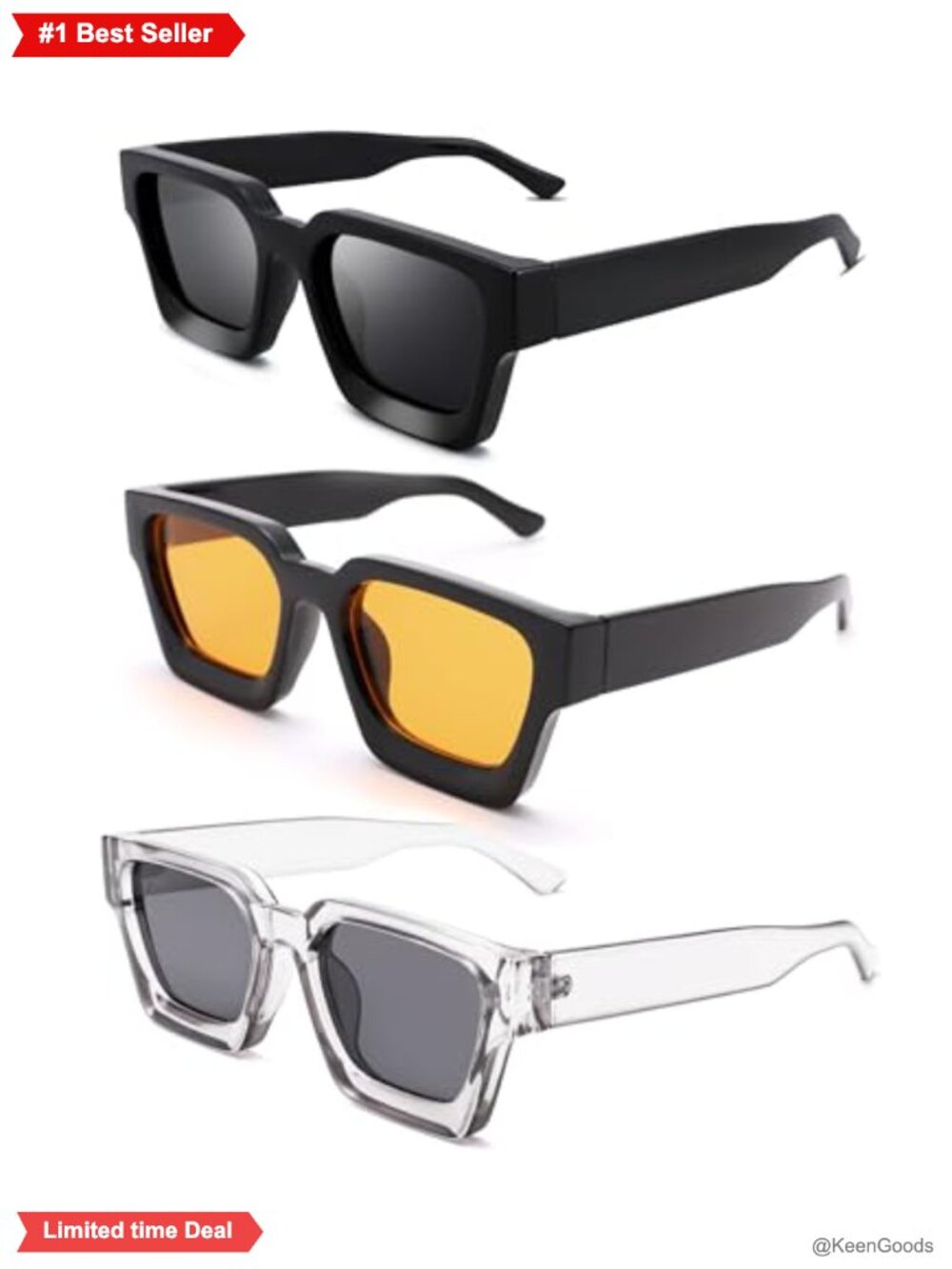Square Thick Frame UV Protection Sunglasses